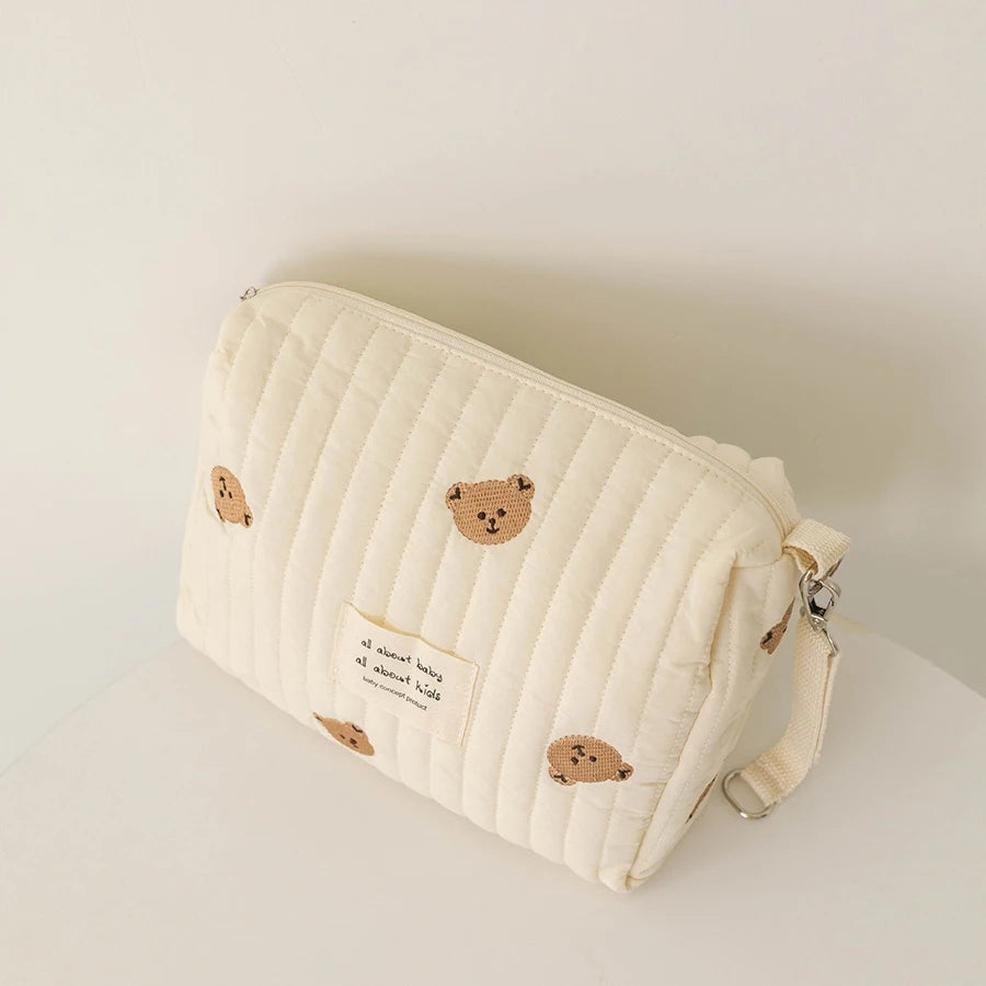 New Mommy Bag Cute Print Embroidery Mommy Bag Zipper Newborn Baby Diaper Bag Nappy Pouch Travel Stroller Storage Bags