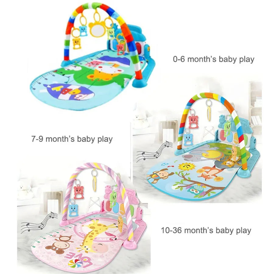 Baby Music Rack Play Mat Kids Piano Keyboard Carpet Gym Crawling Activity Baby Rug Early Educational Toy for Infant Gift