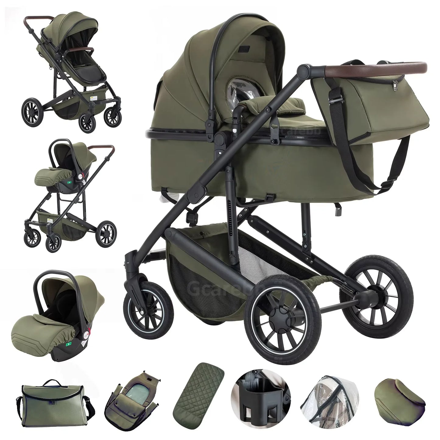 Luxus-Kinderwagen 516 – 3-in-1 faltbarer Kombi-Kinderwagen, High Landscape